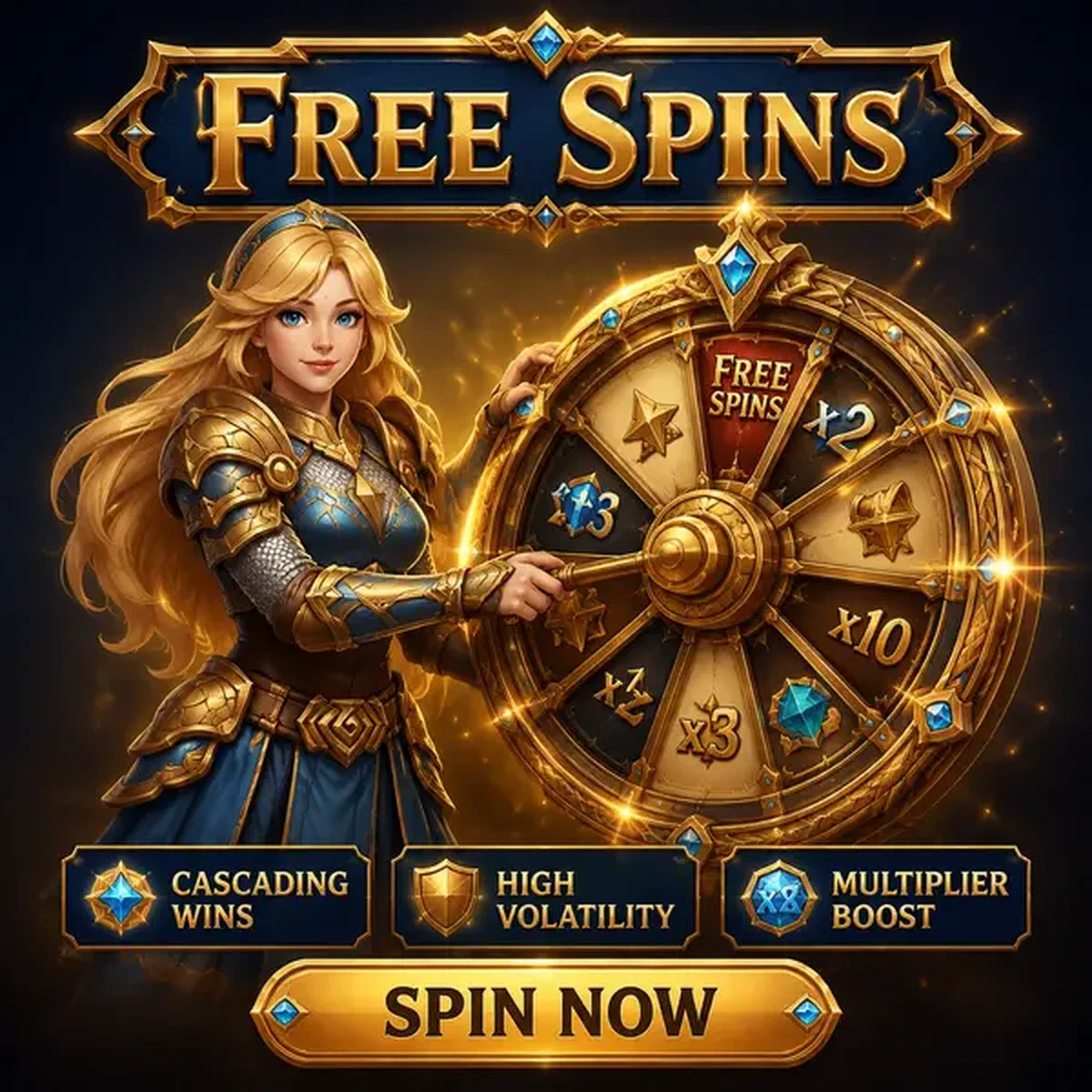 Schildmaid dreht antikes goldenes Rad für Freispiele bei What Slots Your Bet On Red